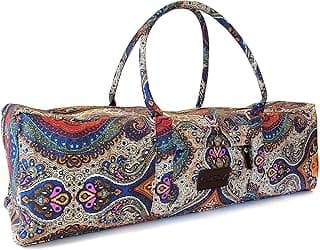 Kindfolk Yoga Mat Duffle Bag Patterned Canvas with Pocket and Zipper image