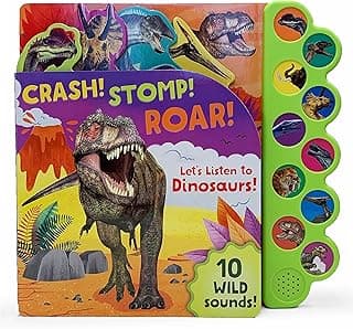 Crash! Stomp! Roar! Let's Listen To Dinosaurs! 10-Button Sound Book, Gifts For Little Dino Lovers image