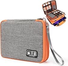 Large Electronics Organizer, 11" Travel Cord Organizer (Grey, Large) image