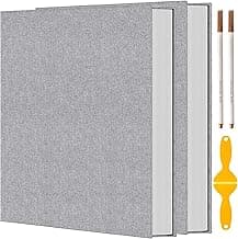 2Pcs Photo Album Self Adhesive 80 Pages Linen Scrapbook DIY Album fit 3x5 4x6 5x7 6x8 8x10 10x12 11x10.6 13x12.8 Inch Pictures Magnetic Scrapbook with A Metallic Pen and DIY Accessories image