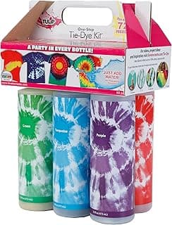 Tulip One-Step Tie-Dye Kit Extra Large Block Party 16 oz Easy Squeeze Bottles, All-in-1 Kit for Group Activity Tie-Dye, 6, Vibrant Colors image