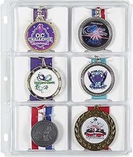 Award Medal Binder Pages Organizer Storage Display for Award Medals - 2 Pack for 12 Medals Total image