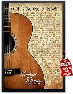 H-DEWALL Customized Song Lyrics Poster Gifts For Women Music Art Photo Mens Gifts For Him Husband Song Quotes Sentimental Wall Decor Room Unframed Personalized Gift For Husband