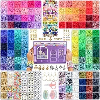 Sunlode Clay Beads for Bracelets Making Kit 22000Pcs, 120 Colors Clay Bead Kit 6 Boxes DIY Friendship Bracelet Kit Polymer Clay Beads for Jewelry Making with Charms Gift for Kids Adults