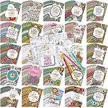 Liliful Spring Coloring Book Bulk for Adult Kids DIY Art Stress Relief Drawing Book with Patterns for Adults, Party Favors, Goodie Bag Filler and Holiday Gifts(144 Pcs,Motivate) image