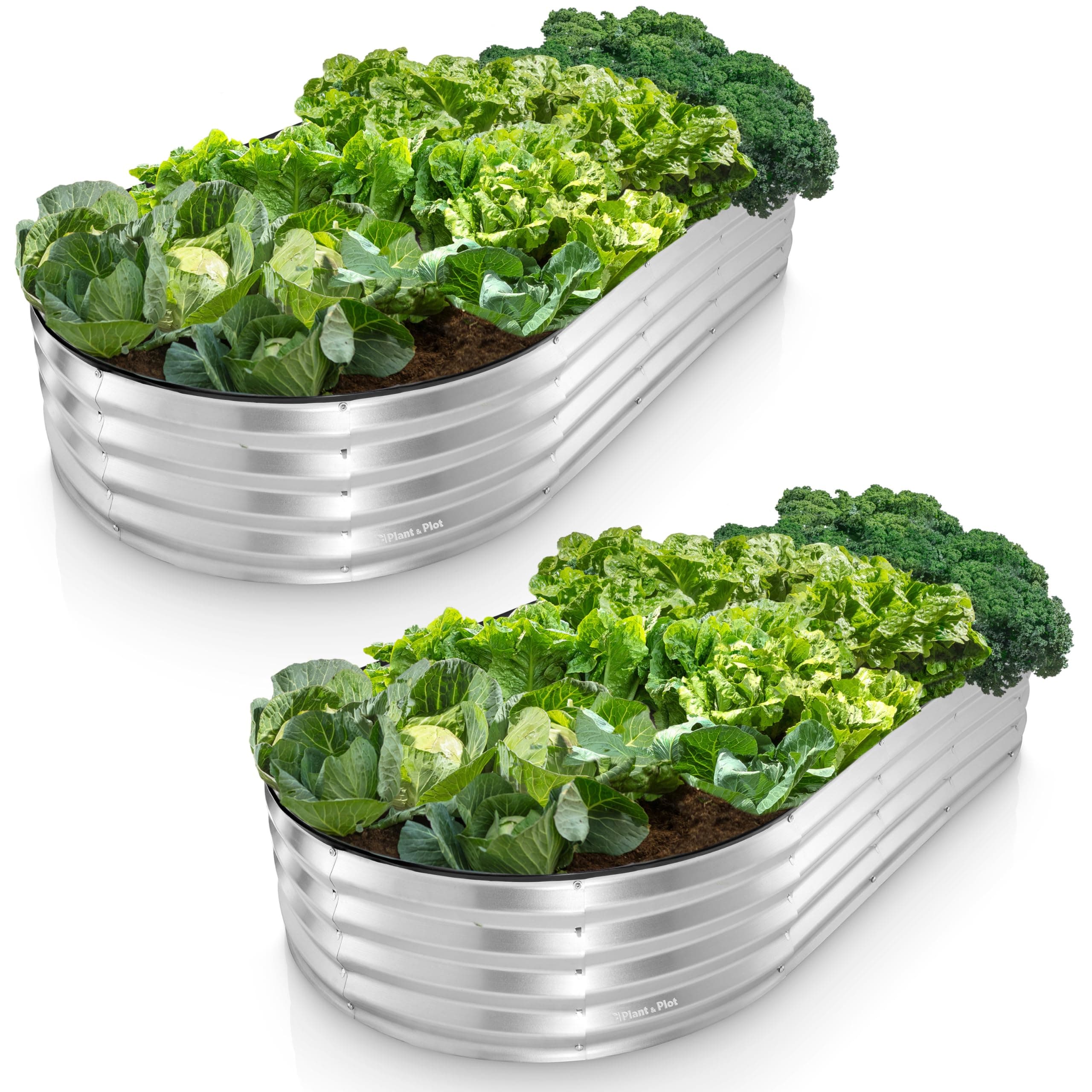 Galvanized Raised Garden Beds Outdoor // 6×3×1 ft (2-Pack) Planter Raised Beds for Gardening, Vegetables, Flowers // Large Metal Garden Box // Patented Tool-Free Design (Silver) image