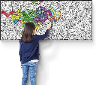 miMOODY - Rolled Ocean Doodle-Themed Giant Coloring Poster - 30" x 68.9" - Dive into Underwater Art - Perfect for Ocean Theme Classroom Decor, Homeschooling, Stress Relief, and Family Fun. image