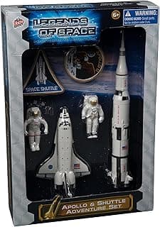 Apollo Space Rocket & Shuttle Adventure 6 Piece Space Toy Set - With Astronauts, Rockets and More! image