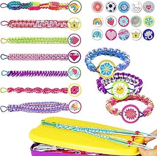 Yazhiji 134pcs Friendship Bracelet Making Kit Toys for Teen Girls, Ages 6 7 8 9 10 11 12 Year Old Girl Gifts, Birthday Party Present Arts and Crafts Gimp String Jewelry Maker Tool, Kids DIY Activity image