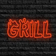 Grill Neon Sign - LED Neon Light Sign for Wall Decor, Perfect for Grill - Themed Decorations