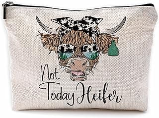 Western Makeup Bag, Cow Print Stuff Makeup Bag, Western Gifts For Women, Cow Gifts For Women,Back To School Supplies Small Cosmetic Bag,Cowgril Gifts for Women Cow Lovers image