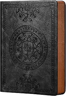 CAGIE Lined Journal for Men Soft Cover Notebook Leather Journals for Writing, 180 Lay Flat Vintage Mens Journal Personal Diary, 5.7'' X 8.3'', Black image