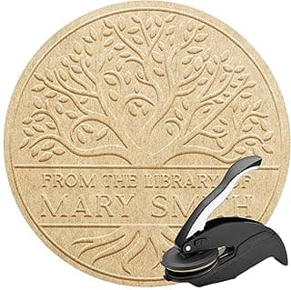 Book Embosser Personalized Stamp By Me | from The Library of | Ex Libris | Floral Book Stamp Personalized | Custom Library Stamp | Book Embosser Custom Self-Inking | Customize Your Name & Design image