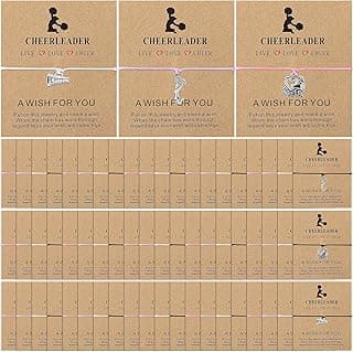 Tondiamo 60 Pcs Cheerleader Gifts Adjustable Cheer Bracelets Card Bulk Cheerleading Jewelry for Team Women Men Accessories, 3 Styles image