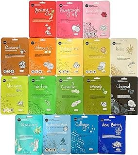 Celavi Essence Facial Sheet Face Mask Variety Set (17-Packs) Classic Korean Skincare image