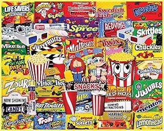 White Mountain Movie Snacks 1000 Piece Jigsaw Puzzle Collage Puzzles for Adults and Family image