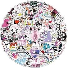 200 PCS Dancing and Gymnastics Stickers - Waterproof Aesthetic Dancing and Gymnastics Sticker Decal for Water Bottle, Laptop, Scrapbooking, Skateboard, Car, Luggage, Helmet image
