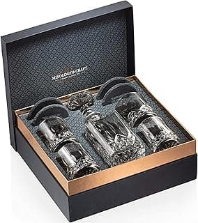 Mixology & Craft Whiskey Decanter Set - Crystal Bourbon, Scotch, Cognac Glasses (10oz) image