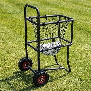 FORTRESS Baseball Carry Cart with Wheels [300 Ball Capacity] | Heavy-Duty Portable Storage Cart for Baseballs with Durable Steel Frame & Anti-Puncture Tires - Ideal for Indoor & Outdoor Training