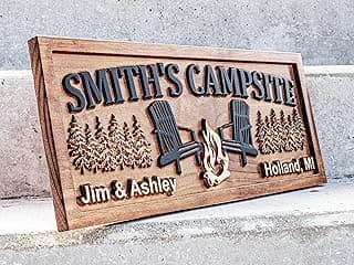 Custom Wood Campfire Sign | Family Name Campsite Sign | Last Name Sign | Personalized Camping Gifts | Fire Pit Sign Cabin Decor Camper Decor