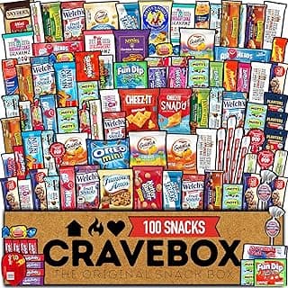 CRAVEBOX Snack Box (100 Count) Easter Variety Pack Care Package Gift Basket Adult Kid Guy Girl Women Men Birthday College Student Office College Back to School